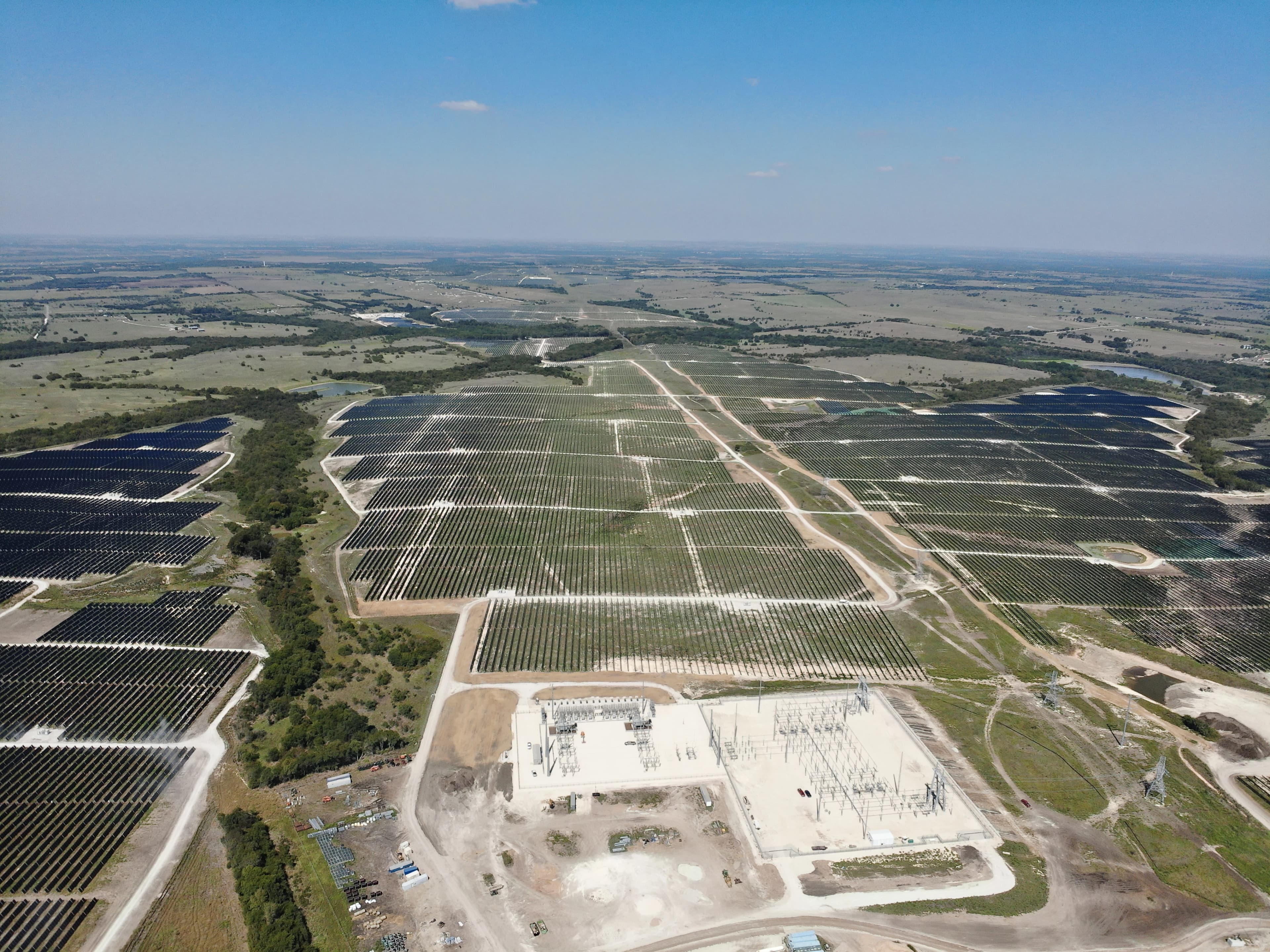 Hill solar construction project site